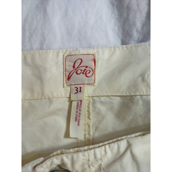 Joie Capri Pants Size 31 Faint Yellow Bottom Zip On Sides - Picture 4 of 9